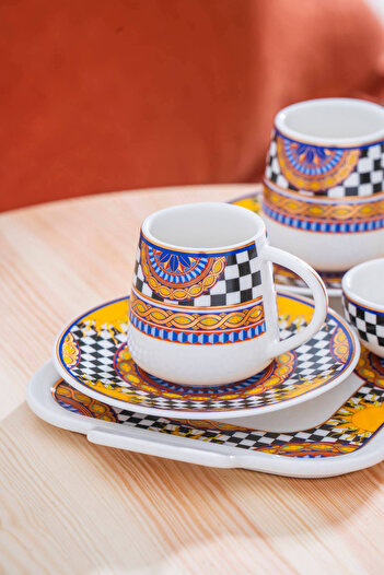 ACAR Trianna 2-Person Coffee Cup Set with Tray - 100 ml