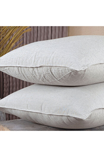 Lief Home Cotton Yarn Dyed Washable Pillowcase with Cover |   Set of 2 |   50X70Cm |   Double Needle Detail