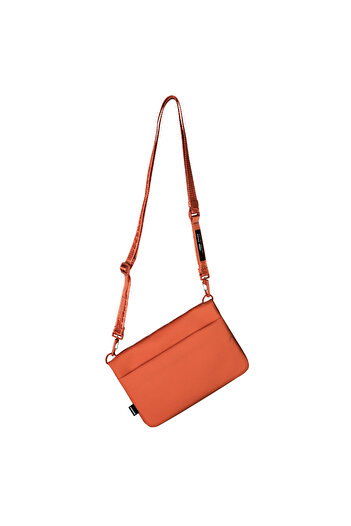 Skinarma Satchel Juno Patterned Nylon Scout Accessory Bag with Wrist Strap Orange