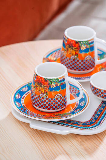 ACAR Harvest Coffee Cup Set for 2 People with Tray - 100 ml