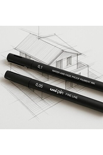 UNİ-BALL Uni-Pin Technical Drawing Pencil 0.03-0.05-0.1-0.2-0.3-0.4-0.5-0.6-0.7-0.8-Chisel 3.0 (Total 11 Pieces)