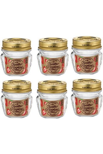 Bormioli Rocco Set of 6 glass jars with lids BORMIOLI QUATTRO STAGIONI, 300ml, D9.4xH9.6cm (3.65610)