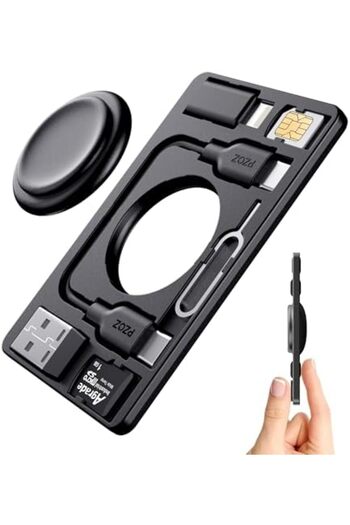 Pzoz Portable for Apple Watch Charger, Travel Charger Adapter with Built-in USB C to Lightning Charg