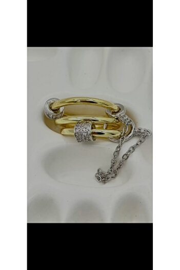 Aylish Bijuteri Gold 3-Piece Design Ring