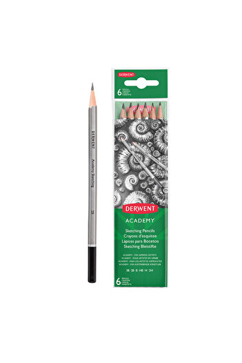 Derwent Creioane grafice Academy 2H-3B blister 6 buc/set calitate superioară, negre