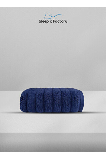 Sleep x Factory Wavy Textured Bath Towel – 100% Pure Cotton, Soft & Absorbent – 50x100 cm