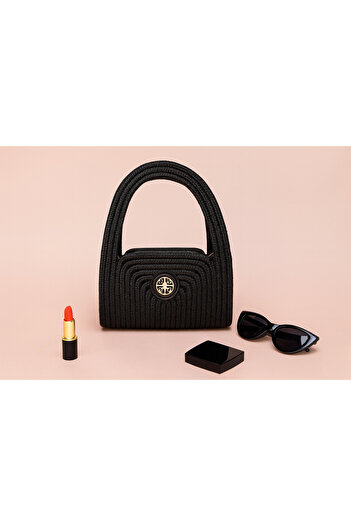 MaVaux Bellaria Wicker Look Jute Clutch Bag