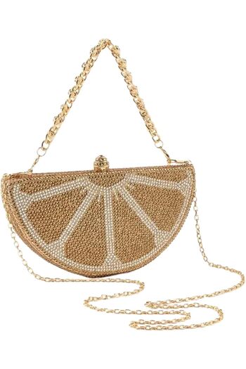 Just Pretty Corner Elegant Golden Rhinestone Evening Clutch Bag with Removable Strap – Women’s Sparkling Handbag fo