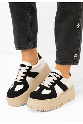 B T Shoes Černé dámské tenisky na platformě Michele