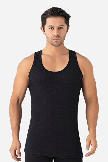 Arma Yıldız Men's Summer Mesh Undershirt Black Cotton 3-Pack