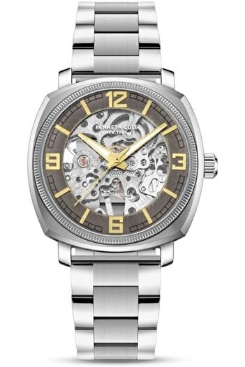 Kenneth Cole New York 39mm Automatic Men's Watch with Antique Silver Dial & Stainless Steel Bracelet