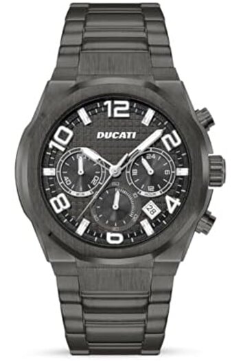 Ducati DT006 Chronograph Watch - 43.5MM Multi-Layered Deep Grey Dial, Stainless Steel Bracelet, Wate