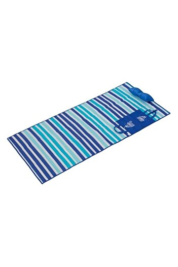OEM Rogojina de plajă pliabilă albastră cu geanta și pernă gonflabilă, 180x86 cm, anti-nisip
