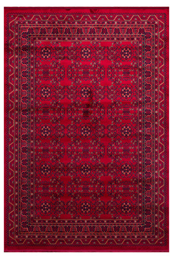 Neşem Halı Boutique EKOHALI Herat HER 04 Red Nostaljik Afgan Desenlerini ile Buluşturan Kolay Kullanımlı Makine Halısı