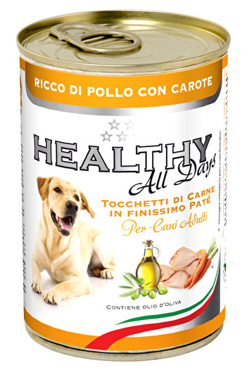 HEALTY Hrana umeda pentru caini adulti Healthy All Days Pate+Bits, pui si cartofi, 400g