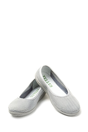 Tellus Women's mesh ballet flats 72-22, Light gray