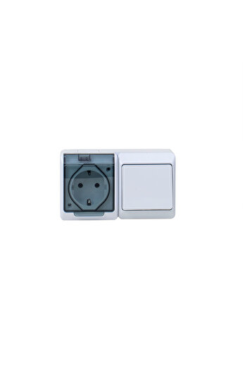 Hermes Priză simplă cu capac transparent și întrerupător 16A/250, IP44 ELPL-0327-01