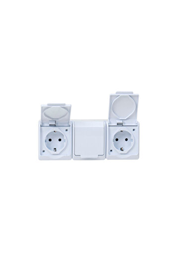 Hermes Priză triplă cu capac alb HERMES, 16A/250, IP44 ELPL-0326-02