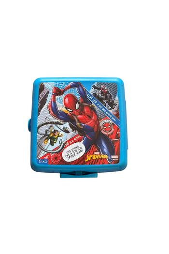 Tatlı Sebep Printed Spiderman Student Lockable Lunch Box Blue