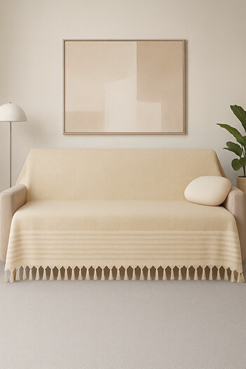 Bonny Home Mira – Cotton Tufted Cover, Geometric Patterned Sofa and Bed Throw 220X180 cm