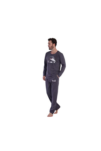 Vienetta Man Men's pajamas, Vienetta Man, best in town model, cotton, with pockets, gray