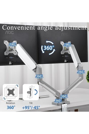 Generic New Dual Monitor Arm Fits up to 32 inches Swivel and Height Adjustable Gas Spring Computer Monitor S