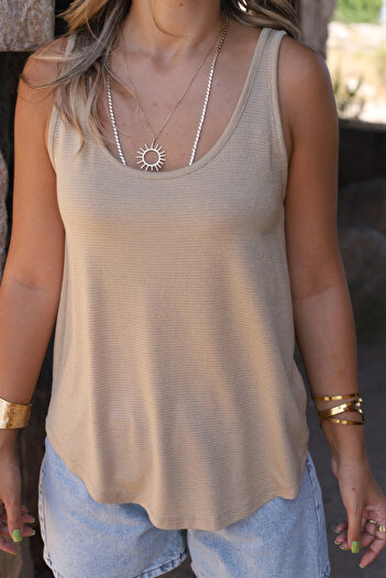 bytugcekaya Καμέλα Glitter Loose Singlet