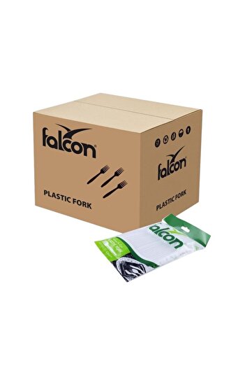 Falcon Plastic Fork, White - 50 pcs x 40