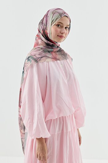 Modakaşmir Lily Pattern Moon Shawl