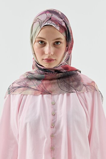 Modakaşmir Lily Pattern Moon Shawl