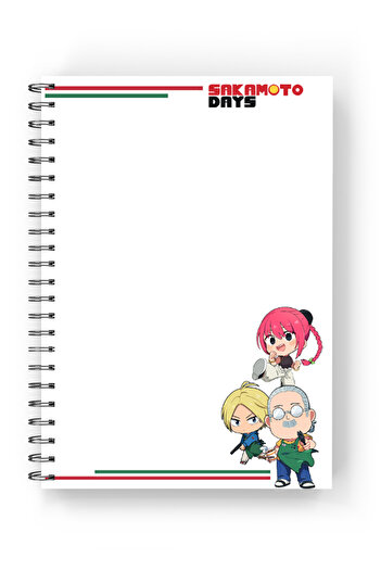 nihonwosekai Sakamoto Days 2 Pcs Anime Spiral Notebook A5 Size 50 Sheets