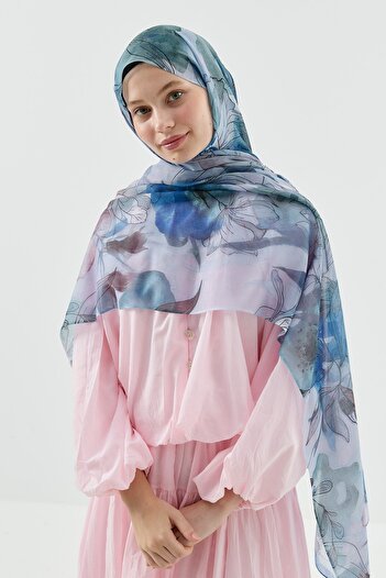 Modakaşmir Lily Pattern Moon Shawl