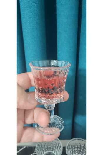 ORTAKÖY CENNETİ 6 Pcs Cam Rames Stamped Coffee Side Glass Mini Size 60 Cc Volume10.5 cm Height 6 cm Mouth Measurements