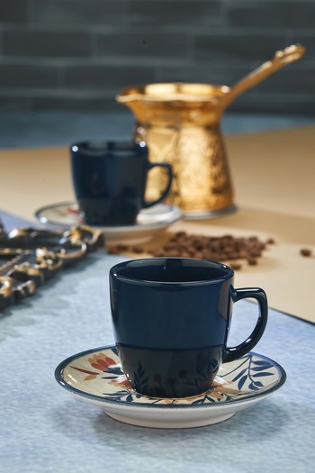EMBazaar Magic Navy Blue Coffee Set 4 Pieces for 2 People Mug Cups