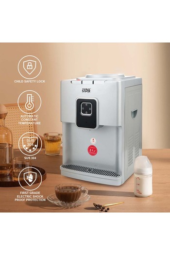 WINNINGSTAR Winning Star Water Dispenser with 3 Temperature Settings - Cold, Hot, Normal - and Elegant Design in Silver