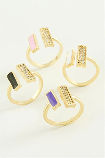 thebestnzm Rectangular stone enamel joint ring