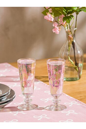 LC Waikiki Lcw Home Pink Bow Printed Footed Water Cup 180 ml