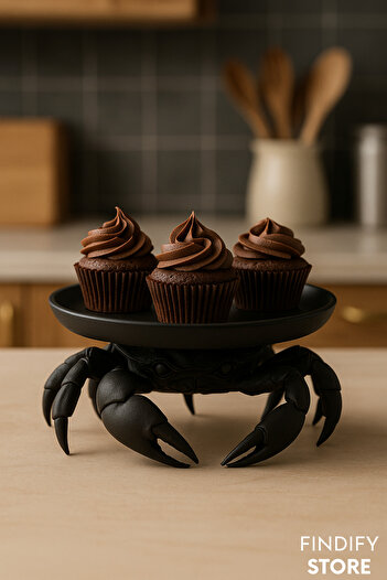 Findify Store 3D Cupcake Presentation Stand with Crab Design Sophisticated Dessert Presentation Stand Eco-Friendly Pla