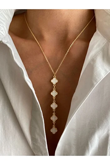 MagicStone Five White Clover Y Necklace