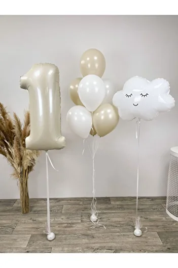 Ezgi Party Store 1St Birthday Concept Cloud Foil Balloon Set