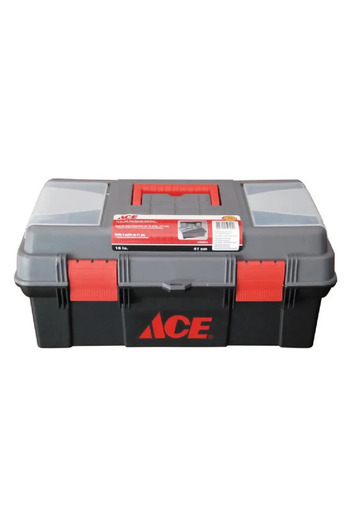 ACE Plastic Tool Box W/Removable Parts Tray (41 cm)