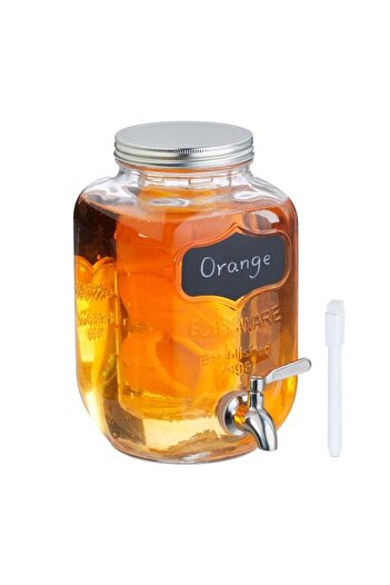 Relaxdays drink dispenser, with ice cube or fruit dispenser, 4 liters