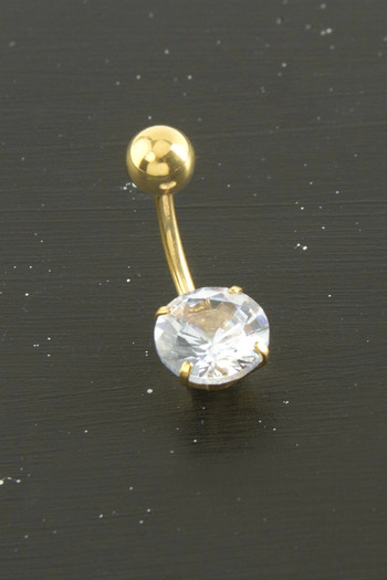 thebestnzm Round Zircon Stone Steel Piercing 1 Piece