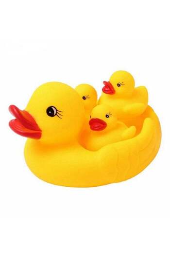 Generic 4-Piece Floating Rubber Duck Family Bath Set