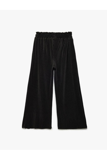 Koton Textured Elastic Waist Wide Leg Trousers