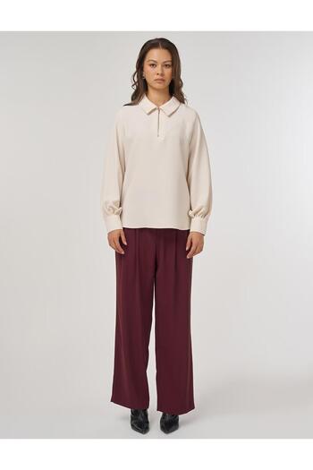 Kayra Polo Neck Blouse Cream