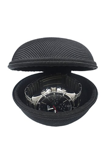 Choice black 1pc Portable Zipper Travel Watch Case, Dust-proof Single Watch Storage Box for Wristwatches An