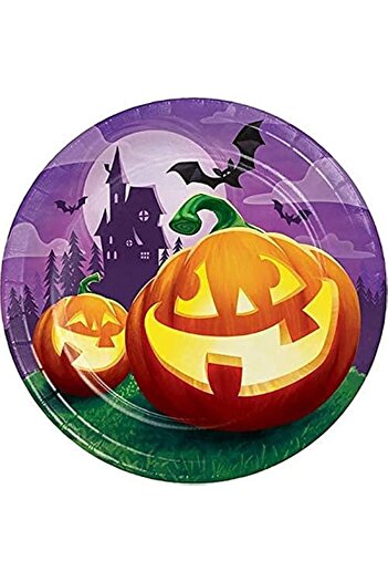 erorex Grinning Pumpkins Dinner Plates 8.75In 8Ct