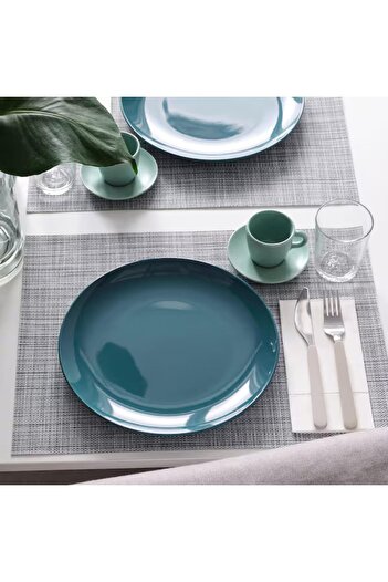 erorex Elegant Glossy Dark Turquoise Plates – 26 Cm Ceramic Dinner Plate Set – Stylish Modern Tableware –