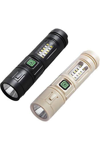 erorex 2 Pack 2000LM Flashlight Set – Ultra Bright Rechargeable LED Torch COB Side Light – 5 Mode